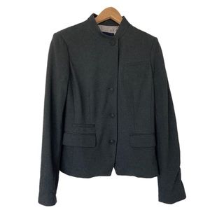 BANANA REPUBLIC GREY STRETCH CLASSIC RAYON BLEND SINGLE BREASTED BLAZER, 10